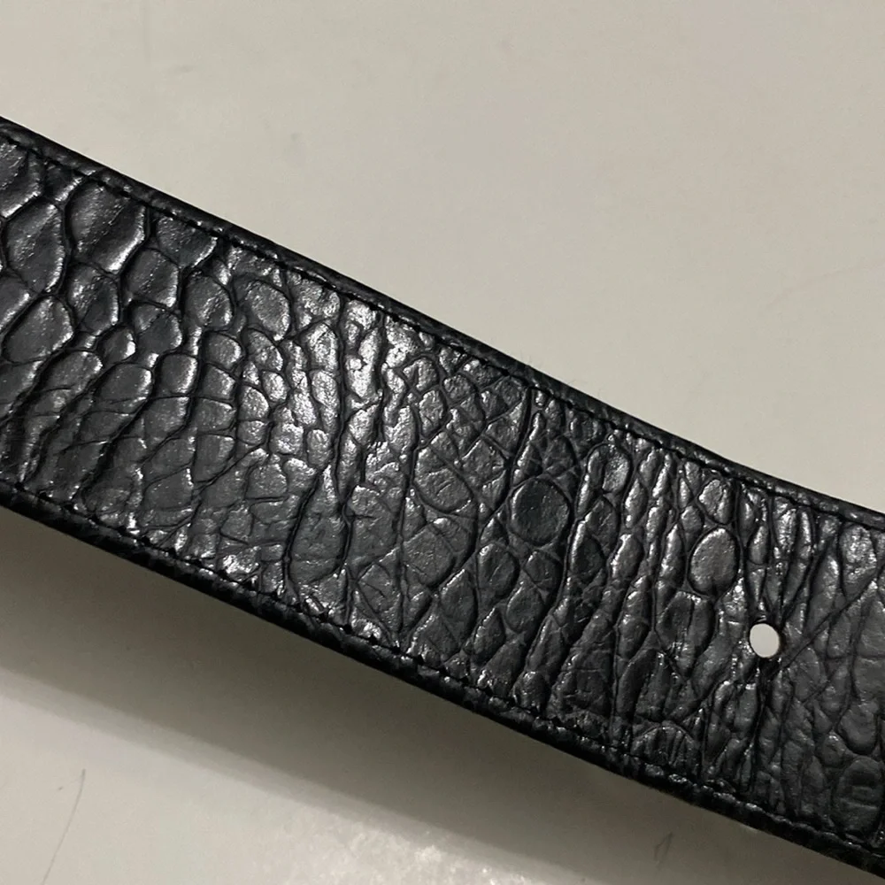 Black WIDE Belt with Croc design and Gold Buckle - Picture 7 of 14